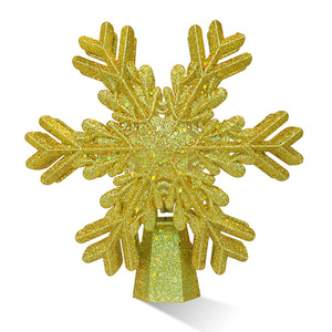 Golden Snowflake Christmas <b>Tree</b> Topper Led Light Decorative Ornament Pole Type <b>Plastic</b> Ac Power - Product Image 1