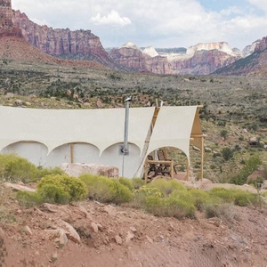 Tùy Chỉnh 2025 Không Thấm Nước Ngoài Trời Glamping Phần Lan Gỗ Thông Khung Vải Tán Safari Khách Sạn Lều Nhà Cho Cắm Trại Lều - Product Image 2