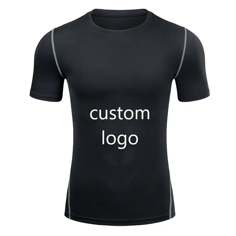 T-shirt en polyester 100% vierge avec logo personnalisé Impression d'été de loisirs T-shirt de sport et de fitness pour hommes