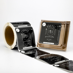 Confezioni per la preparazione dei pasti con etichette personalizzate, stampa di <span class=keywords><strong>adesivi</strong></span> quadrati in vinile impermeabile con logo per sigillare sacchetti e scatole di cibo gourmet - Product Image 1