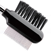 Séparateur de cils à double usage Peigne à sourcils en acier avec couvercle Mascara Lift Curl Metal Brush Beauty Eyelashes Makeup Tool