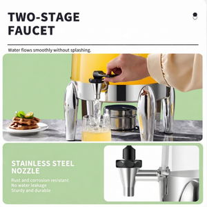 Equipo para Buffet de Bodas, <span class=keywords><strong>Dispensador</strong></span> de <span class=keywords><strong>Bebidas</strong></span> Frías de Acero Inoxidable con Baño de Oro de 12L, Dispensadores de <span class=keywords><strong>Bebidas</strong></span> de Plástico con Grifo - Product Image 6