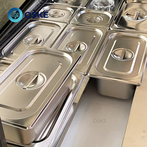 Mesa Refrigerada de Acero Inoxidable de Temperatura Única <span class=keywords><strong>para</strong></span> Almacenamiento de Ensaladas Frescas, Barra de Ensaladas y Sándwiches Refrigerada por Aire - Product Image 4