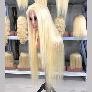 Pelucas brasileñas Remy al por mayor con encaje frontal, rubias 613, lisas como hueso, HD, pre-arrancadas, con cabello de bebé, pequeñas, sin pegamento, para mujer negra - Product Image 2