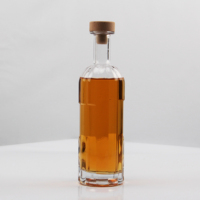 Bouteille en verre de 500 ml avec bouchon en liège, sérigraphiée pour le vin, le brandy, le gin, le whisky, la vodka, le rhum, la tequila