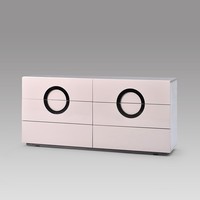 Buffet moderne minimaliste avec finition laquée brillante et titane noir pour la salle à manger