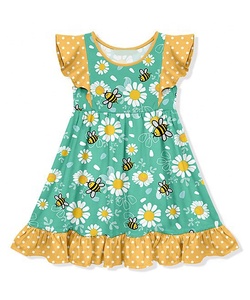 Robe d'été pour petites filles, imprimé floral fraise, vêtements pour enfants en gros - Product Image 3