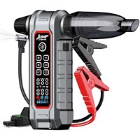 Compresseur d'air portable avec démarreur de batterie, ventilateur sans balais sans fil, affichage numérique, outil d'urgence