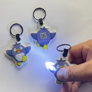 Custom Key Chain Logo LED Light Keyring Plastic Rubber Key Chain Light Up Key Rings With Light