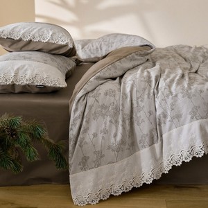 Light Wang French <b>Retro</b> 100s All-Cotton Brushed Four-Piece <b>Bedding</b> Set Autumn Winter Warm Pure Cotton Sheet Style Plants And - Product Image 1