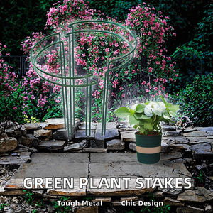 Support de plantes de jardin moderne en métal vert demi-rond GY GA-0024, support de fleurs en fer avec cage - Product Image 2