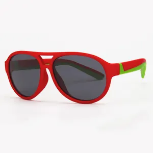 UV400儿童儿童花式红框太阳镜定制标志时尚偏光女童眼镜