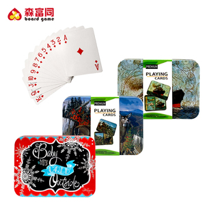 Factory OEM Branded Design Personalised Poker Custom Playing Card Double Deck With Iron Box