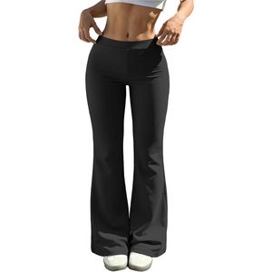Pantalon évasé taille haute pour femme 100% modal extensible respirant avec poches, pantalon décontracté pour l'entraînement - Product Image 1