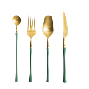 Diseños únicos Juego de cubiertos de acero inoxidable elegante y funcional Ideal para cenas diarias y eventos formales con varios colores - Product Image 1