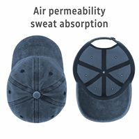 Topi Baseball Golf Custom Vintage Washed Six Panel Denim Adjustable Snapback Desain Distressed Kasual Sport