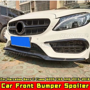 ชุดแต่งรอบคันสำหรับ Mercedes Benz C Class W205 C63 AMG ปี 2015-2018 ดิฟฟิวเซอร์กันชนหน้า สีดำเงา สไตล์สปอร์ต อุปกรณ์ตกแต่งรถยนต์ - Product Image 1
