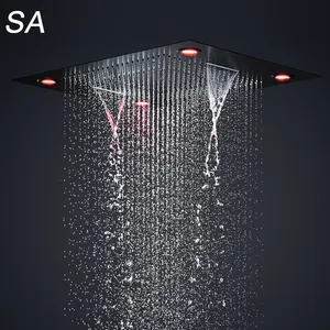 Luxury Bathroom Shower Brass Five Function LED Shower Faucet Multifunction Rain Fall Ceiling Shower 800 with Music