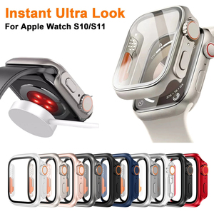 Étui Upro Ultra Look pour Apple Watch 10 9 8 7 6 SE 45 mm 41 mm 44 mm 40 mm, protection intégrale en PC avec protection d'écran en verre - Product Image 2