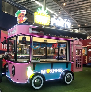 Street Fast Food Truck Mobile Food <b>Trailer</b> Stainless Steel Dining Car for Sale Europe Hot Dog Food Vending Cart - Product Image 3