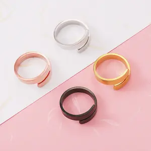 G2844 Custom Wholesale Anillos De Pareja 5mm Width Stainless Steel Blanks Engraved Name Inspire Ring Fashion Jewelry Rings