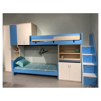 Cama litera infantil de madera de alta calidad con escritorio y diseño moderno, muebles de dormitorio ideales para apartamentos EUBK108