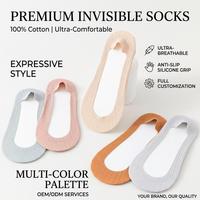 Chaussettes invisibles respirantes en maille pour femmes, antidérapantes, en coton, coupe basse, pour mocassins, usine OEM ODM