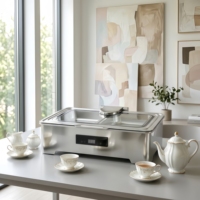 Ensemble de réchauds électriques pour buffet en acier inoxydable 304 pour restaurants, hôtels et traiteurs, capacité de 9 L, plage de température de 85 à 100 °C