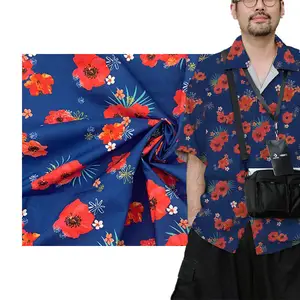 Mizuda Outlets Geweven Digitale Gedrukt Poplin Stof 100 Katoen 60S Bloemen Patroon Custom