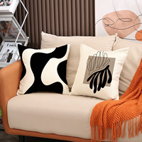 Housse de coussin décorative personnalisée à imprimé abstrait nordique, très tendance, imprimée numériquement par sublimation