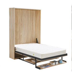 Betoci Hidden <b>Folding</b> <b>Bed</b> Hardware <b>Double</b> Bookshelf Metal Space Saving Bedroom Guest Room Modern Simple Style - Product Image 4