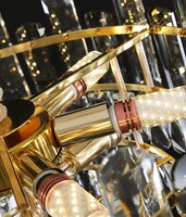 Lampe de chambre, de restaurant, de salon, d'hôtel, de maison, lustres modernes, lampes suspendues, lampe suspendue en cristal de luxe avec cadre en métal doré