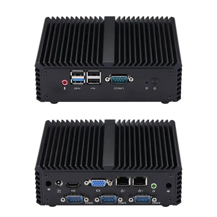 Qotom – Mini PC sans ventilateur, 4 go de RAM, 128 go de SSD, 256 go de SSD, N2920U, ordinateur de bureau multimédia