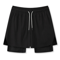 Logo personnalisé Gym Wear Cross Fit Shorts Mens Fitness Workout Short de sport de course avec short de compression intérieur pour hommes