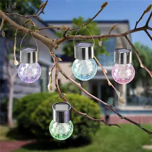 Outdoor Waterproof Cracked Ball Light Mood Lamp Solar Garden Lawn Energy Saving Colorful Light