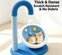 Lit-griffoir et arbre à chat 2-en-1 pour chat de compagnie, durable, résistant à l'usure, sans copeaux, toutes saisons