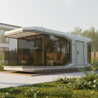 Maison préfabriquée en capsule spatiale pour l'extérieur, 2 chambres, maison modulaire portable pour petit hôtel, jardin, maison, bungalow