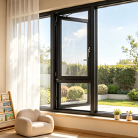Ventana Corredera de Aluminio con Rotura de Puente Térmico, Doble Acristalamiento, Vidrio Templado, Eficiente Energéticamente, para Uso en Viviendas, Villas y Apartamentos