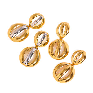 Vintage Retro Style Gold Plated <b>Stud</b> <b>Earrings</b> Geometric Flower Shape Party Fashion Jewelry - Product Image 1