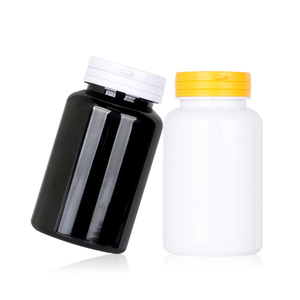 200ml / 225ml / 300ml Plastic Bottles Black plastic Packaging jar with Tear-Off Cap for Tablets, and Health <b>Supplements</b> - Product Image 2