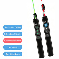 Presenter Nirkabel Lampu Merah Hijau Pena Stylus Pengganti Halaman 2.4GHz Remote Control Mouse untuk Presentasi PowerPoint