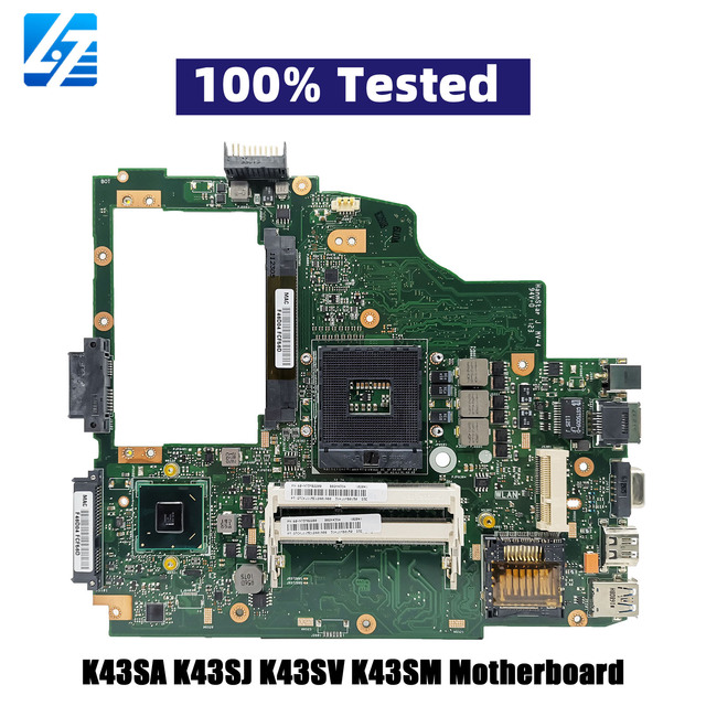 K43SA Laptop Motherboard for ASUS K43S A43S X43S K43SJ K43SV K43SD K43SM Notebook Mainboard in Stock 100% Tests OK Fast Shipping