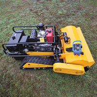 Tondeuse à gazon industrielle télécommandée sur chenilles, autopropulsée, diesel, tout-terrain, pour l'aménagement paysager des vergers