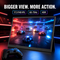 Moniteur de jeu de 17,3 pouces avec double port Type-C MINI HD-IN, alimentation 5V, écran externe FHD IPS pour jeux mobiles