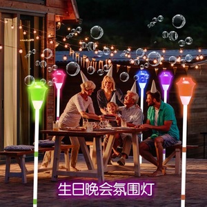 Máquina de burbujas eléctrica para exteriores con luz de sonido, lámpara de jardín de burbujas grande, diseño de flores, Camping, juguete automático para hacer burbujas - Product Image 5