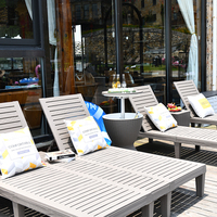 Chaise Longue Double en plastique pour extérieur, Patio, piscine