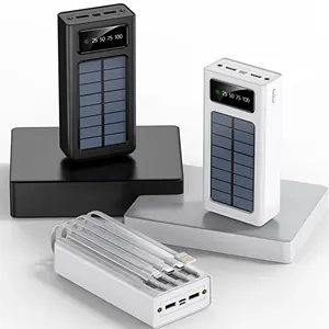 새로운 태양 전원 은행 30000mah 외부 배터리 듀얼 마이크로 유형 C USB 태양 휴대용 충전기 전원 은행 휴대 전화