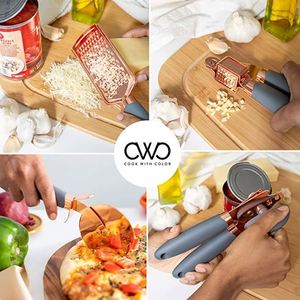 7 Pcs <b>Kitchen</b> Gadget Set <b>Copper</b> Coated Stainless Steel <b>Utensils</b> with Handles - Product Image 4