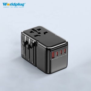 Worldplug Tous les ports Charge rapide 3 type c <span class=keywords><strong>2</strong></span> USB Adaptateur de prise de voyage universel Chargeur d'alimentation World GaN - Product Image 1