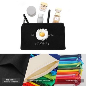 Wholesale Eco-Friendly Water Resistant <b>Large</b> Capacity Portable Canvas Zipper <b>Cosmetic</b> & Pencil <b>Bag</b> with Letter Pattern - Product Image 2